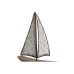 Statua Decorativa Home ESPRIT Bianco Naturale Barca a vela Finitura invecchiata 35,3 x 8 x 46,5 cm