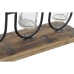 Jarrón DKD Home Decor Negro Natural Metal Cristal Madera de Paulonia 38 x 11,5 x 23 cm (3 Piezas)