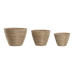 Set de pots de fleurs Home ESPRIT Rotin 25 x 25 x 20 cm