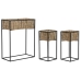 Set of Planters Home ESPRIT Black Metal Fibre 53 x 26 x 69 cm