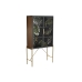 Buffet DKD Home Decor 85 x 35 x 155 cm Verre Noir Doré Métal Marron Transparent Vert Brun foncé