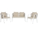 Conjunto de Mesa com 3 Poltronas Home ESPRIT Branco Aço 123 x 66 x 72 cm