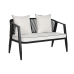 Tafelset met 3 fauteuils Home ESPRIT Zwart Kristal Staal 123 x 66 x 72 cm