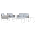 Tafelset met 3 fauteuils Home ESPRIT Grijs Staal Polycarbonaat 128 x 69 x 79 cm