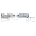 Tafelset met 3 fauteuils Home ESPRIT Grijs Staal Polycarbonaat 128 x 69 x 79 cm