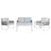 Conjunto de Mesa con 3 Sillones Home ESPRIT Gris Acero Policarbonato 128 x 69 x 79 cm