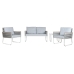 Set masă cu Trei scaune Home ESPRIT Gri Oțel Policarbonat 128 x 69 x 79 cm