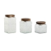 3 Tube Home ESPRIT Prirodno Kristal Drvo akacije 500 ml 750 ml 1 L 9,5 x 9,5 x 17,5 cm