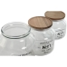 Set de 3 tuburi Home ESPRIT Natural Geam Salcâm 1,5 L 2 L 3 L 16 x 16 x 21 cm