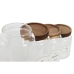 4 Tube Home ESPRIT Prirodno Drvo akacije Borosilikatno staklo 1 L 1,3 L 1,7 L 10 x 10 x 29,5 cm