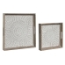 Tablettset Home ESPRIT Weiß natürlich Mango-Holz Holz MDF 40 x 40 x 5 cm (2 Stück)