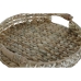 Juego de Bandejas Home ESPRIT Blanco Natural Fibra 41 x 40 x 9 cm (2 Unidades)