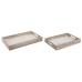 zestaw tacek Home ESPRIT Biały Drewno mango Drewno MDF 44 x 29 x 5 cm (2 Sztuk)