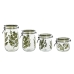 Conjunto de 4 Potes Home ESPRIT Verde Cristal Ferro 1,5 L 11,3 x 11,3 x 21,7 cm