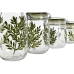 Set van 4 Potjes Home ESPRIT Groen Kristal Ijzer 1,5 L 11,3 x 11,3 x 21,7 cm