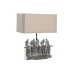 Bordlampe DKD Home Decor 36 x 21,5 x 43 cm Sølv Beige Metall Harpiks 220 V 50 W