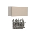 Tischlampe DKD Home Decor 36 x 21,5 x 43 cm Silberfarben Beige Metall Harz 220 V 50 W