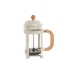 Koffiepot met Zuiger Home ESPRIT Wit Natuurlijk Roestvrij staal 800 ml 15 x 10 x 22 cm