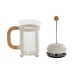 Koffiepot met Zuiger Home ESPRIT Wit Natuurlijk Roestvrij staal 800 ml 15 x 10 x 22 cm