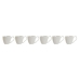 Juego de Tazas con Platos DKD Home Decor Blanco Natural Bambú Porcelana 90 ml 24 x 11,5 x 24 cm