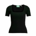 Dames-T-Shirt met Korte Mouwen Jack & Jones Jxsky Ss Knit Zwart