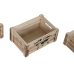 Set de Cutii Decorative Home ESPRIT Maro Negru Lemn de paulownia Harta Lumii 39 x 28 x 14,5 cm (5 Piese)