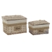 Set de Coșuri Home ESPRIT Maro Natural 36 x 27 x 25 cm (2 Piese)