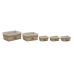 Conjunto de Cestas Home ESPRIT Castanho Natural 48 x 40 x 22 cm (5 Peças)