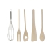 Recipiente para Utensílios de Cozinha DKD Home Decor Branco Bambu Porcelana 10,5 x 10,5 x 12 cm 6 Peças