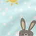 Drap housse HappyFriday MOSHI MOSHI Bleu Multicouleur 70 x 140 x 14 cm Lapin