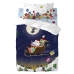 Fitted sheet HappyFriday XMAS Blue Multicolour 70 x 140 x 14 cm