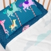 Fitted sheet HappyFriday MR FOX Multicolour Dark blue 70 x 140 x 14 cm