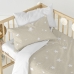 Onderlaken HappyFriday BASIC KIDS Wit Beige 70 x 140 x 14 cm Sterren