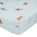 Opremljen list HappyFriday Mini dinosaur Modra Pisana 70 x 140 x 14 cm