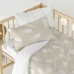 Onderlaken HappyFriday BASIC KIDS Wit Beige 70 x 140 x 14 cm Wolken