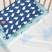 Fitted sheet HappyFriday MOSHI MOSHI Blue Multicolour 60 x 120 x 14 cm Navy