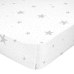 Lençol de baixo HappyFriday BASIC KIDS Branco Cinzento 60 x 120 x 14 cm Estrelas