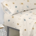 Drap housse HappyFriday Beige Multicouleur 90 x 200 x 32 cm animaux