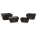 Cutii de depozitare Home ESPRIT Negru Lemn de brad 34 x 26 x 18 cm 4 Piese