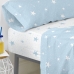 Drap housse HappyFriday BASIC KIDS Bleu 105 x 200 x 32 cm