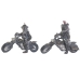 Decoratieve figuren Home ESPRIT Donker grijs Motorrijder 24 x 15 x 29 cm (2 Stuks)