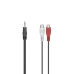 Audio Jack Kabel za 2 RCA Hama 00205185 0,1 m Crna