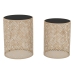 Set of 2 tables DKD Home Decor Pieni sivupöytä Musta Kullattu 42 x 42 x 55 cm