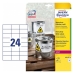 Selvklebende etiketter Avery 20 Ark Hvit 70 x 37 mm