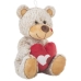 Peluche Bege Urso Coração 18 cm