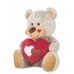 Peluche Bege Urso Coração 38 cm