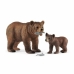 Figur Schleich 42473 Maman grizzly avec ourson Plast