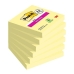 Notas Adesivas Post-it Super Sticky 90 Folhas 76 x 76 mm Amarelo 6 Peças