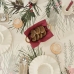 Stain-proof resined tablecloth Belum Christmas Flowers White Brown Red Green 200 x 150 cm