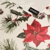 Tovaglia in resina antimacchia Belum Christmas Flowers Rosso Verde Naturale 150 x 150 cm